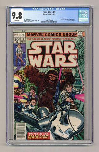 Star Wars (marvel) 3 1977 1st Printing Cgc 9.  8 1497439004