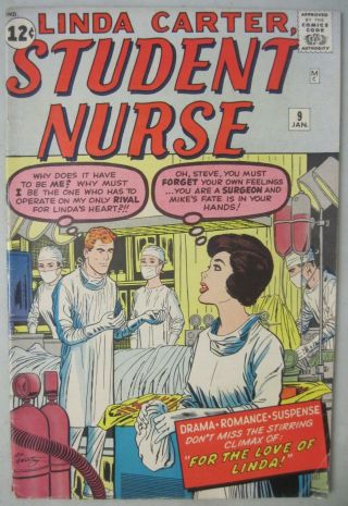 Linda Carter Student Nurse 9 Marvel Atlas Comics 1963 Stan Lee & Al Hartley