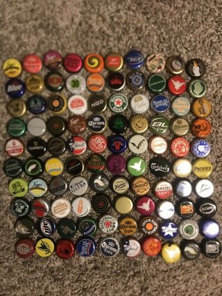 100 Rare Unique Regular Bottle Caps,  No Two Caps Are The Same