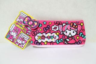 Nwt 2014 Sanrio Hello Kitty Japanimation Comic Pink Twin Tail Pen Pouch Case