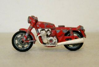 Vintage Majorette Red Motorcycle,  Made In France,  Motorbike,  2.  75 " Long