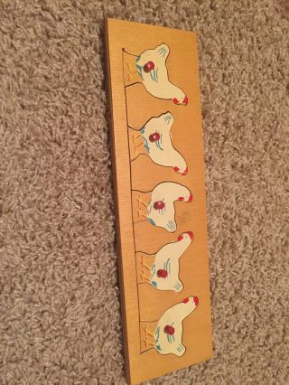 Vintage Simplex Wood Frame Tray Chicken Puzzle Childrens Jigsaw Made In Holland
