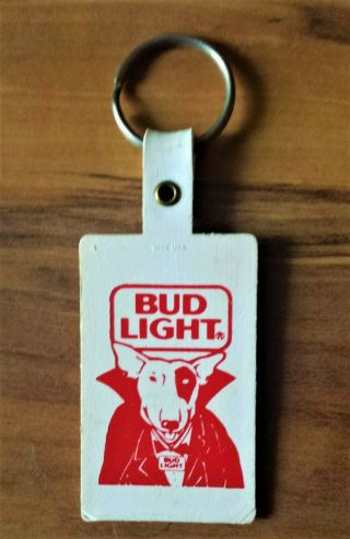 Spuds Mackenzie Vintage Key Fob Keyring.  Bud Light Beer Budweiser 80s