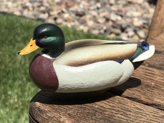 Ducks Unlimited Jett Brunet Miniature 3.  5 " Mallard Duck Decoy 2000