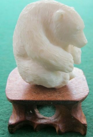 A Hand Carved Black Forest Style Bear Tagua Nut VEGETABLE Ivory 3