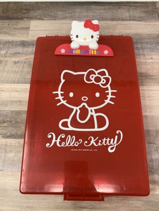 Hello Kitty Clipboard Storage Case Art Supply Sanrio Red 2006 Rare