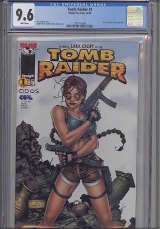 Tomb Raider 1 Cgc 9.  6 1999 Top Cow 1st Laura Croft Comic: Frame Make Offer