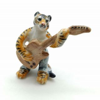 Tiger Ceramic Figurine Animal Playing Guitar Musical Statue - Fg003 - 2