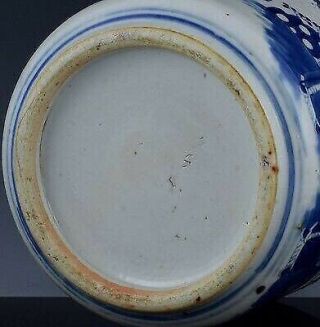 Large Chinese antique porcelain blue and white incense burner brush pot scholar 8