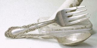 Old Charleston By Rogers International Sterling Silver Baby Fork & Spoon Set