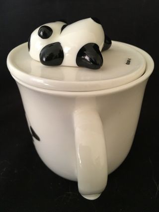 2000 San - X Tarepanda Tare Panda On Top Lidded Coffee Tea Ceramic Mug Hello Kitty 4