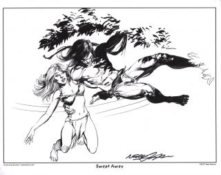 Neal Adams Signed Edgar Rice Burroughs Art Print Tarzan Lord Of The Jungle Jane