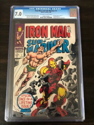 Iron Man And Sub - Mariner 1 Cgc 7.  0 Marvel Comics