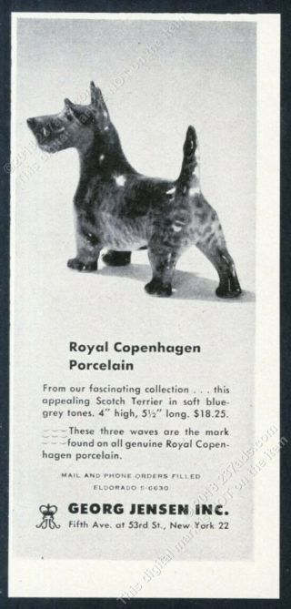 1951 Scottie Scottish Terrier Royal Copenhagen Porcelain Dog Photo Print Ad