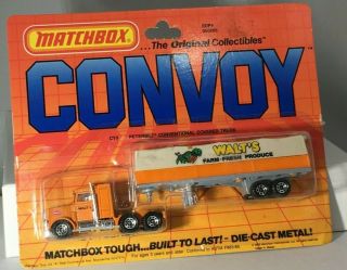Matchbox Convoy In Blister Pack - Cy5 Peterbilt Conventional Covered Truck