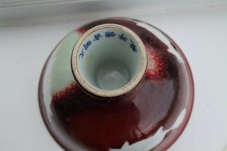 Large Iron Red Rare Antique 19th Century Chinese Porcelain ceremonial stem cup 3