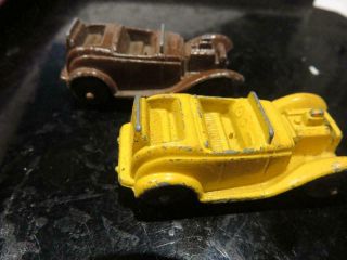 2 Tootsie Toy Number 4 Roadsters Usa Yellow Brown