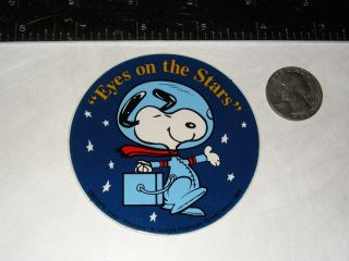 Snoopy Astronaut " Eyes On The Stars " Sticker " Decal " Nasa Apollo Skylab