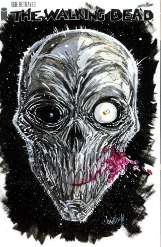 Jonboy Meyers The Walking Dead 150 Painted Zombie Image Sketch Cover