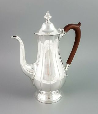 Vintage Silver Plate Georgian Style Tall Coffee Chocolate Teapot Barker Ellis