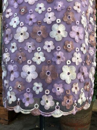 Vintage Chinese Cheongsam Dress Embroidered Flowers Purple Qipao 1930s 1940s 7