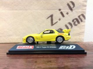 Mazda Rx - 7 Type R Fd3s Redsuns 13b Yellow Real - X 1:72 Diecast Car Initial D Zjp