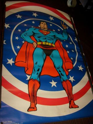 Rare Dc 1970s Superman Anti War Peace Sign Comic Poster