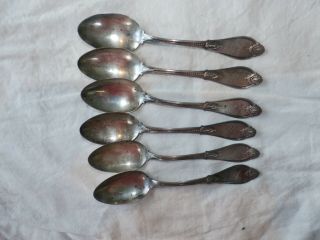 Set 6 Vintage Antique Sterling Silver Roddin & Hamilton Flatware Teaspoons Spoon