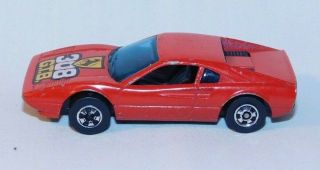 Vintage Mattel Hot Wheels Black Wall Racebait 308 Ferrari Red Color Die Cast Car