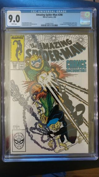 The Spider - Man 298 (mar 1988,  Marvel) Cgc Mcfarlane Venom 9.  0