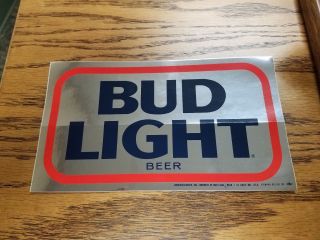 Vintage Bud Light Sticker 9.  25 " X 5.  50 "