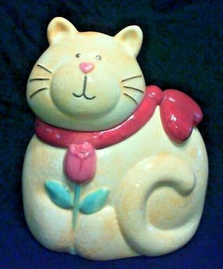 Vintage Cat With Rose Cookie Jar,  Susan Marie,  Treasure Craft Usa,