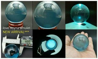 Leklai Kaew Naga Eye Gem Blue Sphere Ball Power Wealth Lucky Thai Amulet Somporn