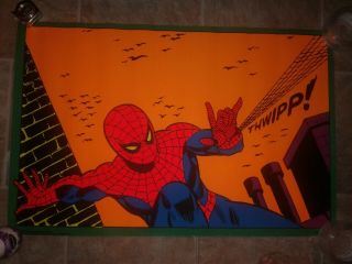 Vintage 1971 Marvel Third Eye Blacklight Poster 4016 Spider - Man