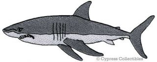 Great White Shark Embroidered Patch Iron - On Fish Applique Carcharodon Carcharias