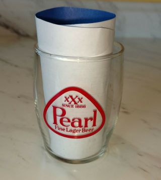 Vintage Pearl Beer 3 1/8” Barrel Glass