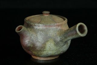Jul171 Japanese Bizen Pottery Kyusu Teapot Signed