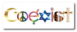 Coexist Car Magnet 3x8 Inch Decal Great For Car Or Fridge Promotes Tolerance