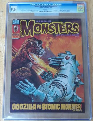 Famous Monsters Of Filmland Cgc 9.  6 Nm,  White Pages Godzilla Vs.  Bionic Monster