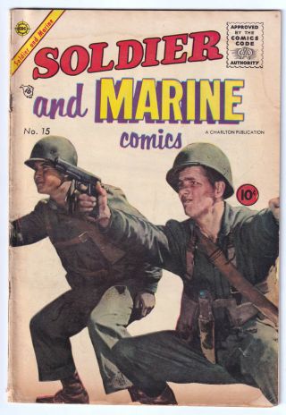Soldier And Marine Comics 15 (1955) Classic Photo Cover; Rare; Vg/fn 5.  0
