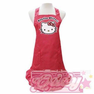 Hello Kitty Cooking Craft Apron Adult Rare Polka Dot RED Sanrio 2