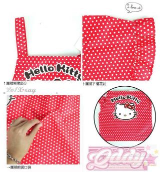 Hello Kitty Cooking Craft Apron Adult Rare Polka Dot RED Sanrio 3