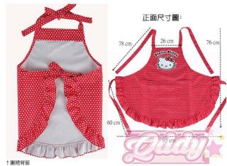 Hello Kitty Cooking Craft Apron Adult Rare Polka Dot RED Sanrio 4