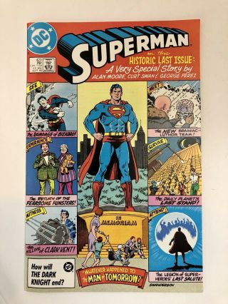 Sept ‘86 Dc Superman 423 Comic Book Alan Moore Last Issue Nm