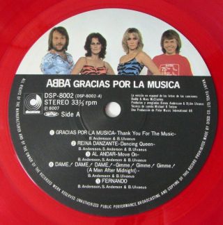 ABBA / Gracias Por La Musica / Discomate DSP - 8002 / JAPAN LP OBI Red Vinyl D802 3