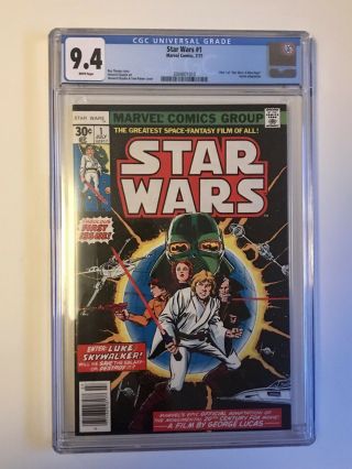 Star Wars Number 1 Comic Book 1977 White Pages 9.  4.  Just Arrived From Cgc