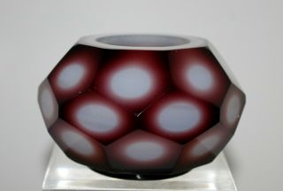 Chinese Peking Glass Amethyst and White Cut Overlay Small Bowl. 2