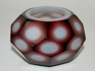 Chinese Peking Glass Amethyst and White Cut Overlay Small Bowl. 4