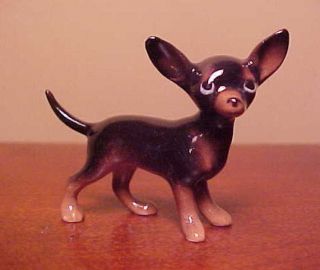 Hagen - Renaker Mini 035 Chihuahua In " Black " - Miniature Ceramic Dog Figurine