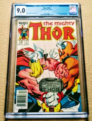 The Mighty Thor 338 Cgc 9.  0 Vf/nm 2nd Beta Ray Bill Vs Thor Key Issue